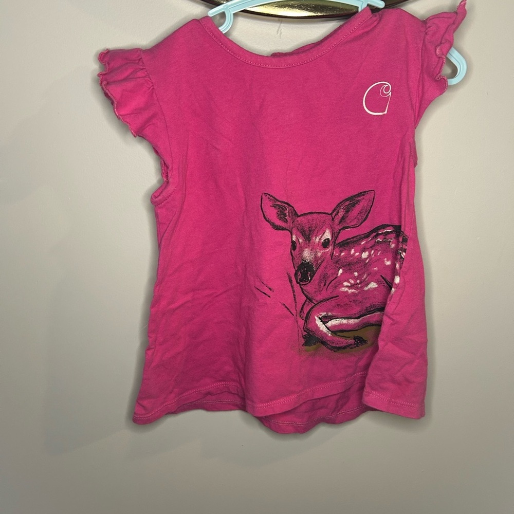 Carhartt Fuchsia Kids Tee with Fawn Design